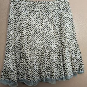 Polka Dot Patterned Skirt in Cream, Green and Gray